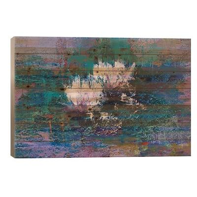 Water Lilies II Print On Wood by Olena Bogatska - Multi-Color