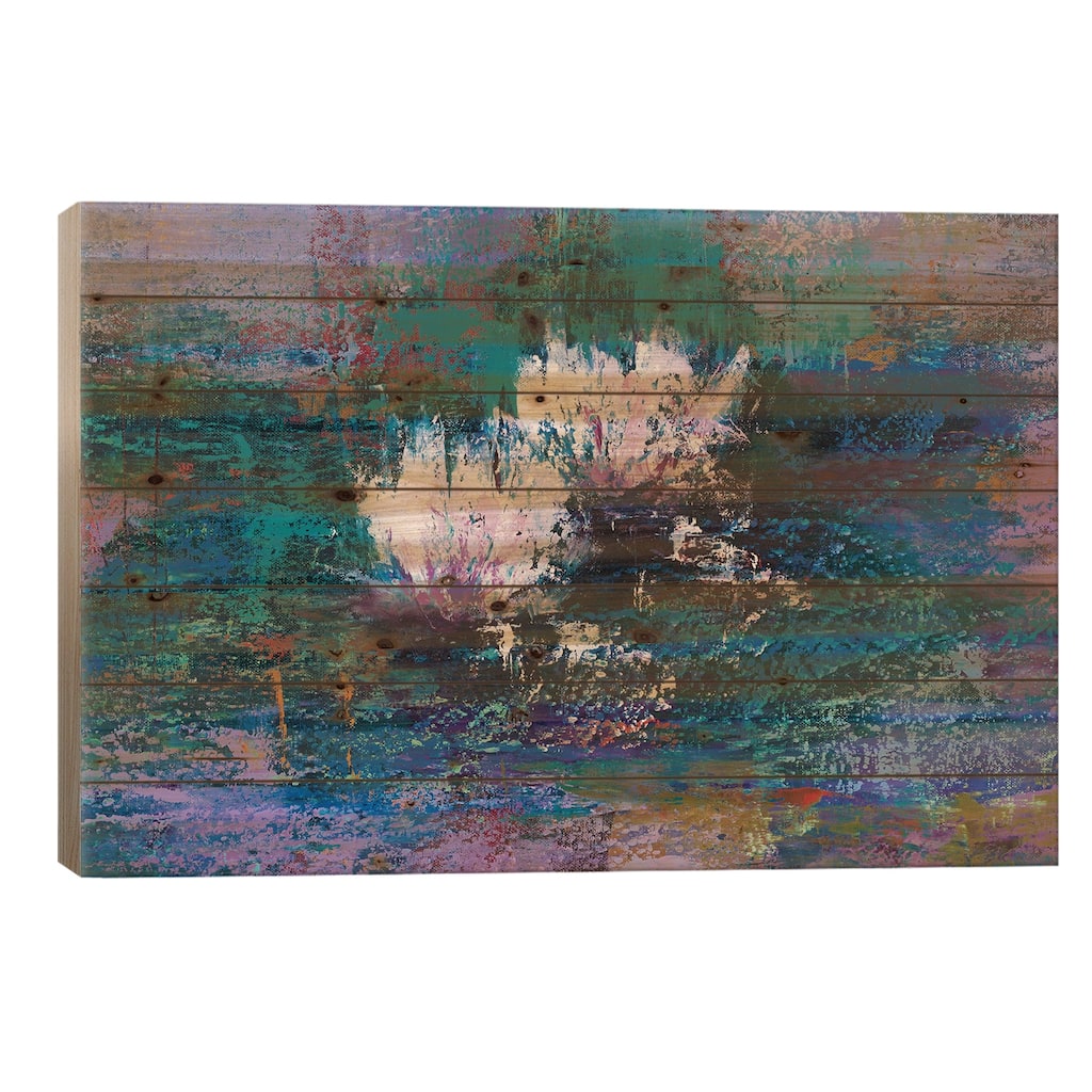 Water Lilies II Print On Wood by Olena Bogatska - Multi-Color