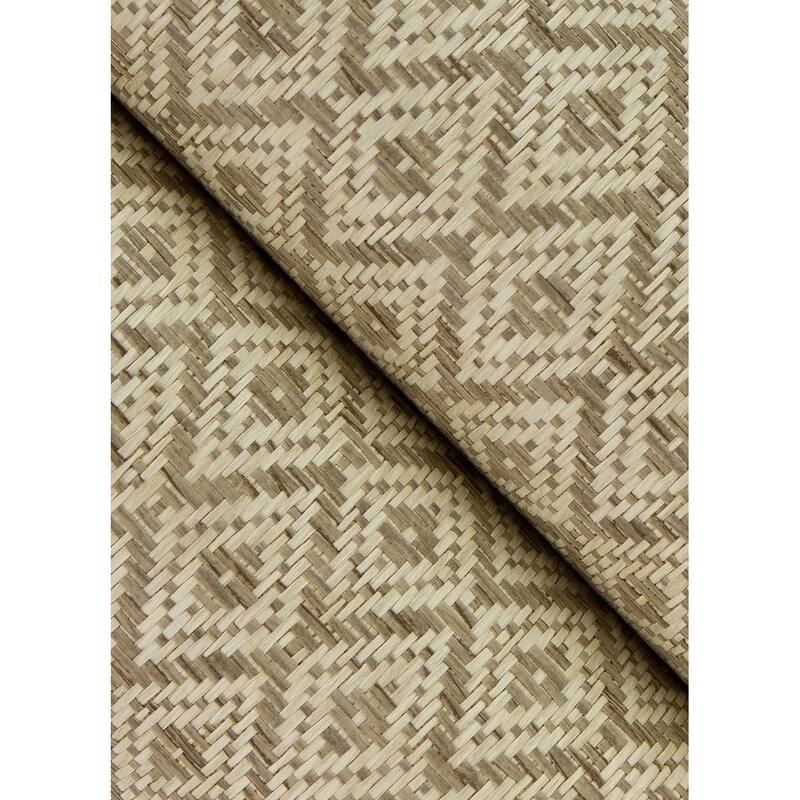 A-Street Prints Hui Beige Paper Weave Wallpaper