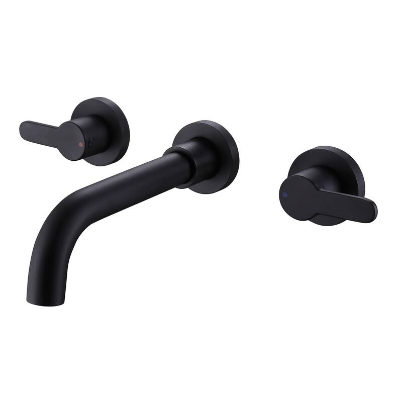 Modern Matte Black Two Handle Bathroom Faucet - 8.03-in W