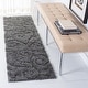 preview thumbnail 62 of 111, SAFAVIEH Florida Shag Shahin Scroll 1.2-inch Thick Textured Rug 2'3" x 13' Runner - Grey
