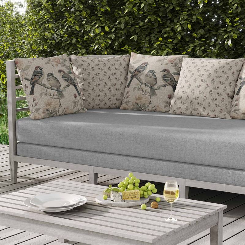 Branch Buddies Indoor/Outdoor Reversible Throw Pillow Beige and Green