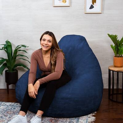 Big Joe Memory Foam Teardrop Bean Bag Chair, Short Shag