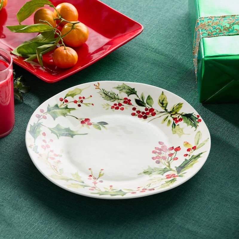 Certifed International Holly And Vines Round Platter 13" - 13 L x 13 W x 1.5 H