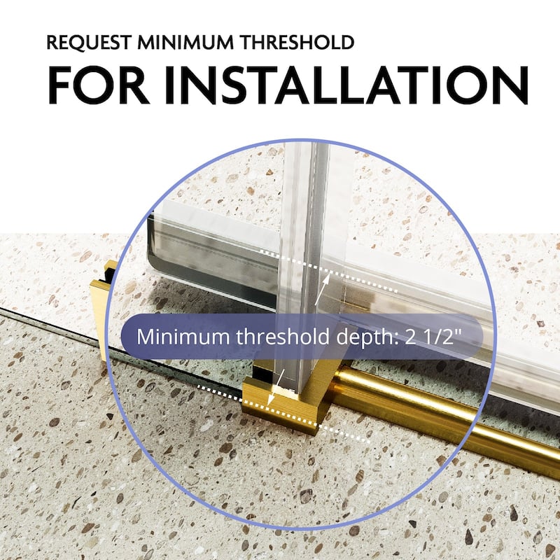 Glassic SI Series 62" - 66" W x 75" H Contemporary Frameless Single Sliding Shower Doors With 3/8" Clear Tempered Glass