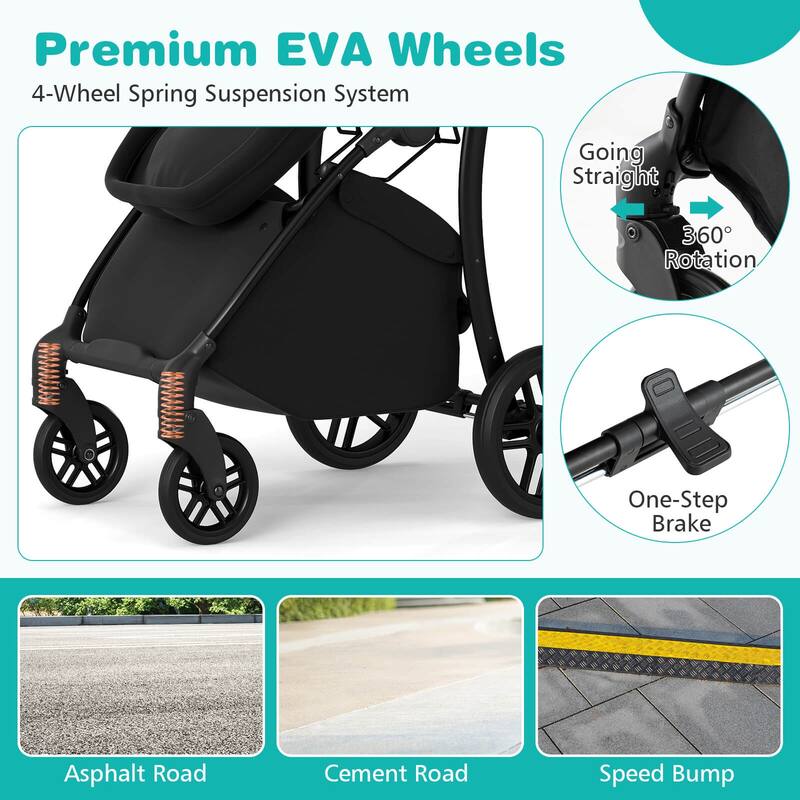 Babyjoy 2 in 1 Baby Stroller Folding High Landscape Pushchair with - See Details