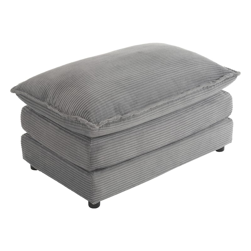 Roomfitters Compact L-Shape Sectional Sofa, Upholstered Corduroy Couch with Side Storage Pockets for Stylish Living Room