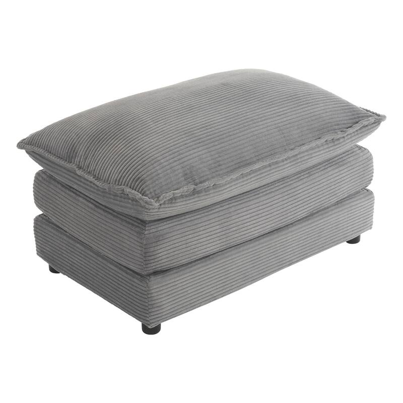 Roomfitters Large Modular Corduroy L-Shape Sectional Sofa with Side Storage Pockets for Living Room Functionality