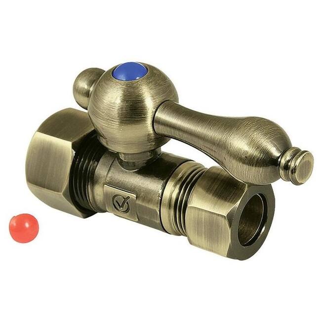 Kingston Brass Vintage Comp Straight Shut-Off Valve - Antique Brass