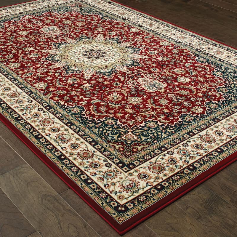 Style Haven Stora Red/Ivory Classic Medallion Area Rug
