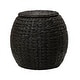 preview thumbnail 30 of 74, Household Essentials Handwoven Barrel Wicker Storage Basket Side Table - 17.0"L x 17.0"W x 19.0"H