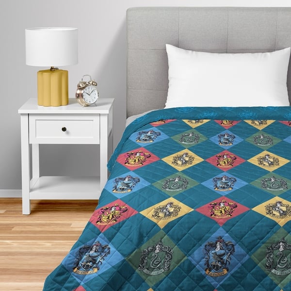 slide 2 of 4, Harry Potter Quilted Blanket House Crest Sampler - Throw