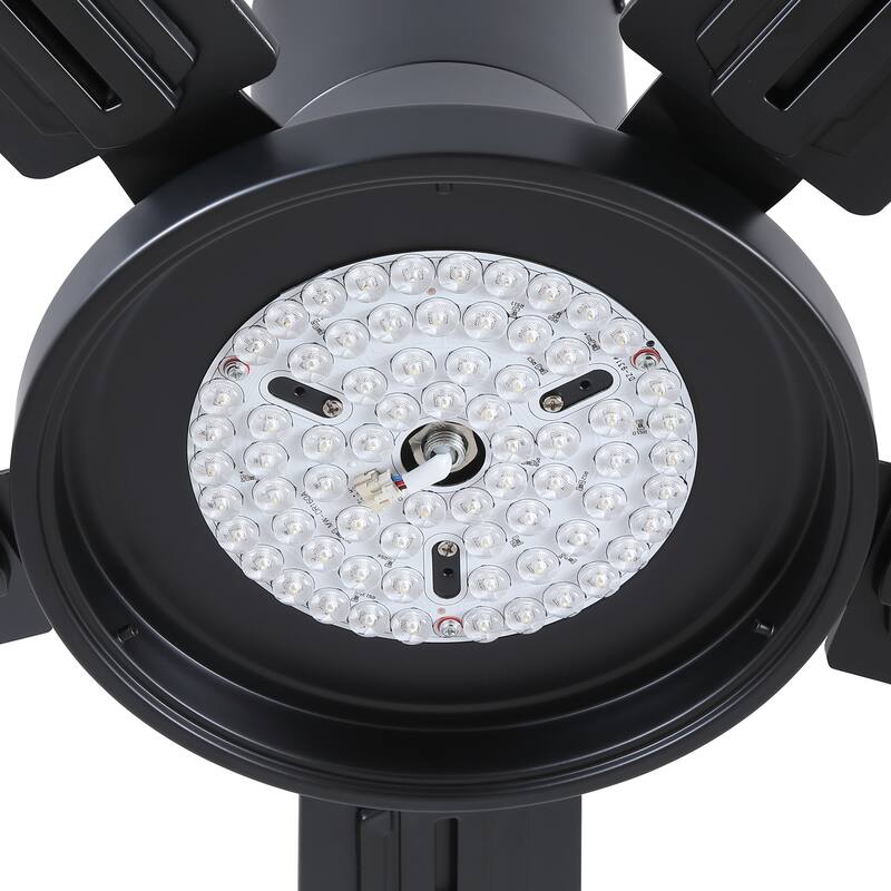 YUHAO AeroLite 48 in. Indoor White Low Profile Standard Ceiling Fan with Bright White Integrated LED Light Kit, Remote Included