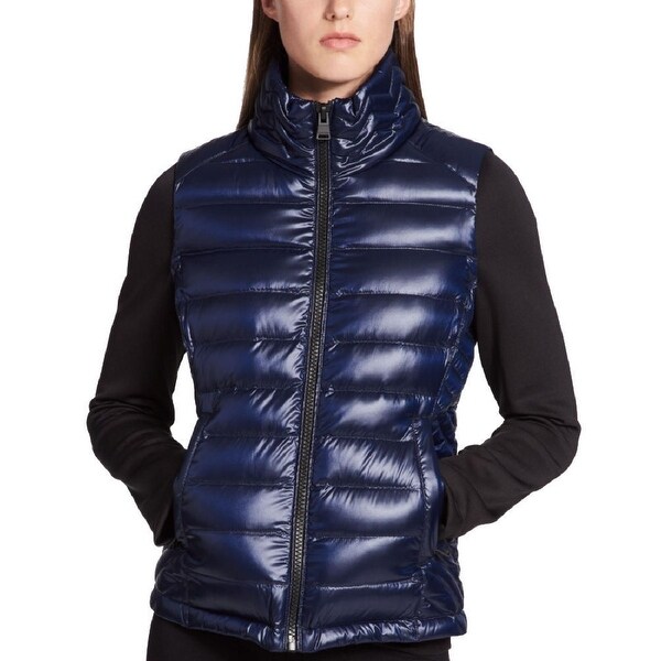 calvin klein performance puffer jacket with knit sleeves