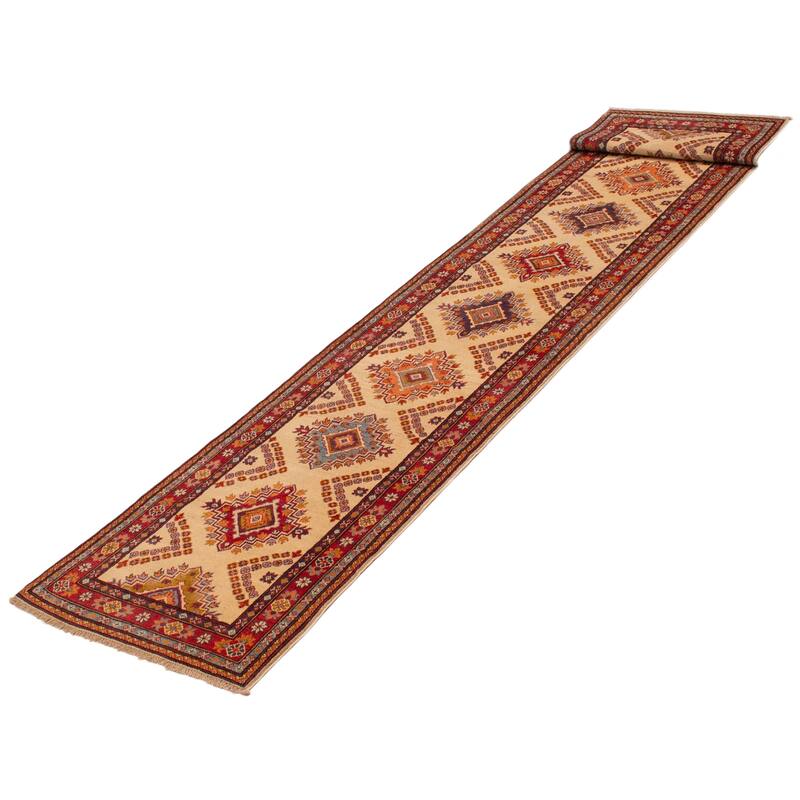 ECARPETGALLERY Hand-knotted Finest Ghazni Cream Wool Rug - 2'8 x 14'2