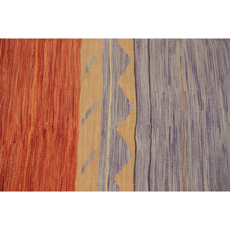 Hand Woven Oriental 100% Wool Carpet Southwestern Tribal Multi-Colored Kilim Area Rug - 8' 2'' X 5' 6''