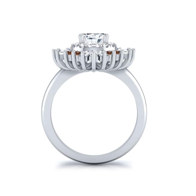 Auriya 14k Gold 1 1/2ctw Ballerina Halo Diamond Engagement Ring Certified (G-H, VS1-VS2)
