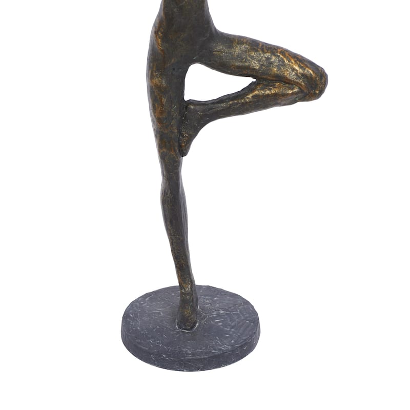Polystone Yoga Decorative Sculpture - Brass - Roche River Decor