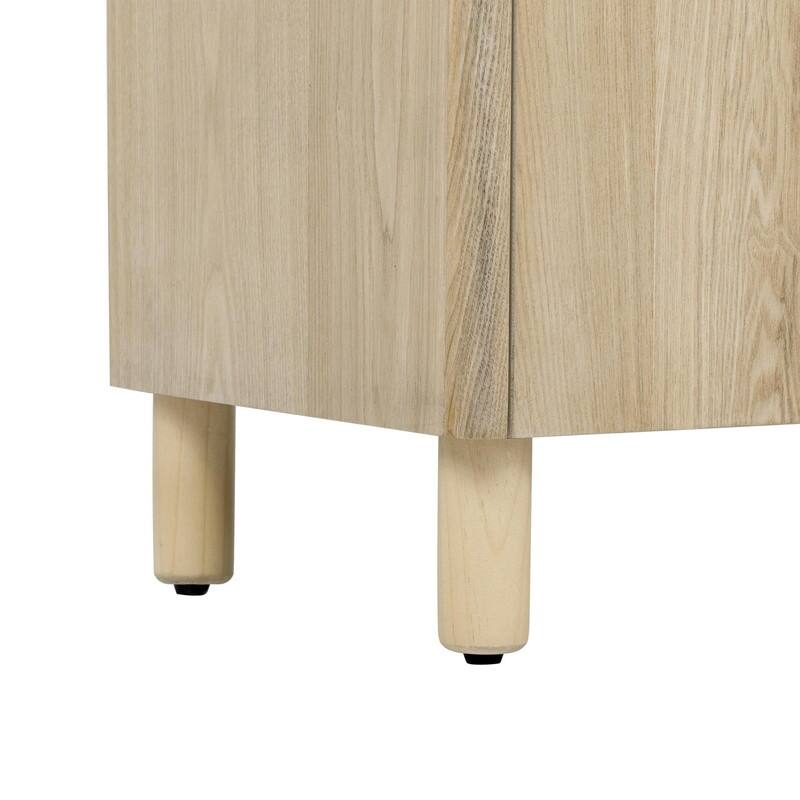 4 Doors Buffet Cabinet, Wood Sideboard with Unique Arc Handles and Adjustable Shelves for Stylish Storage