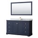 preview thumbnail 3 of 25, Avery 60-inch Single Vanity, Marble Top, Square Sink, 58-inch Mirror
