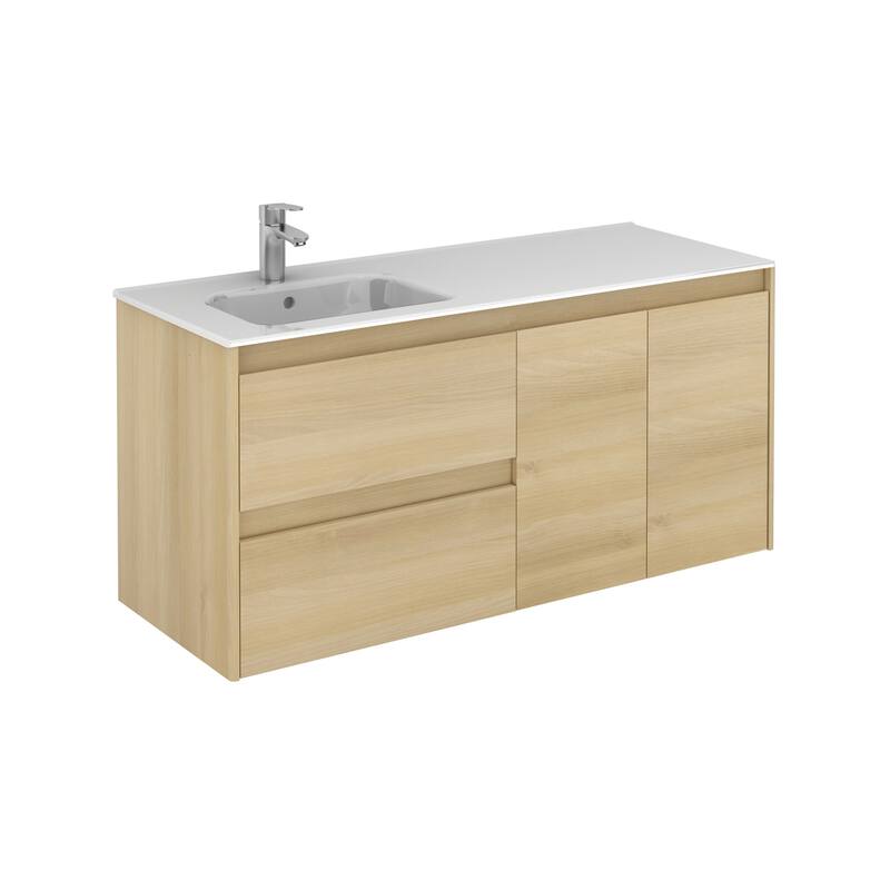 WS Bath Collections Ambra 18" Wall Mounted Vanity Set with Solid - Nordic Oak