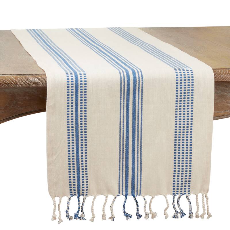 Casual Table Runner With Striped Design - 16"x120" - Navy Blue