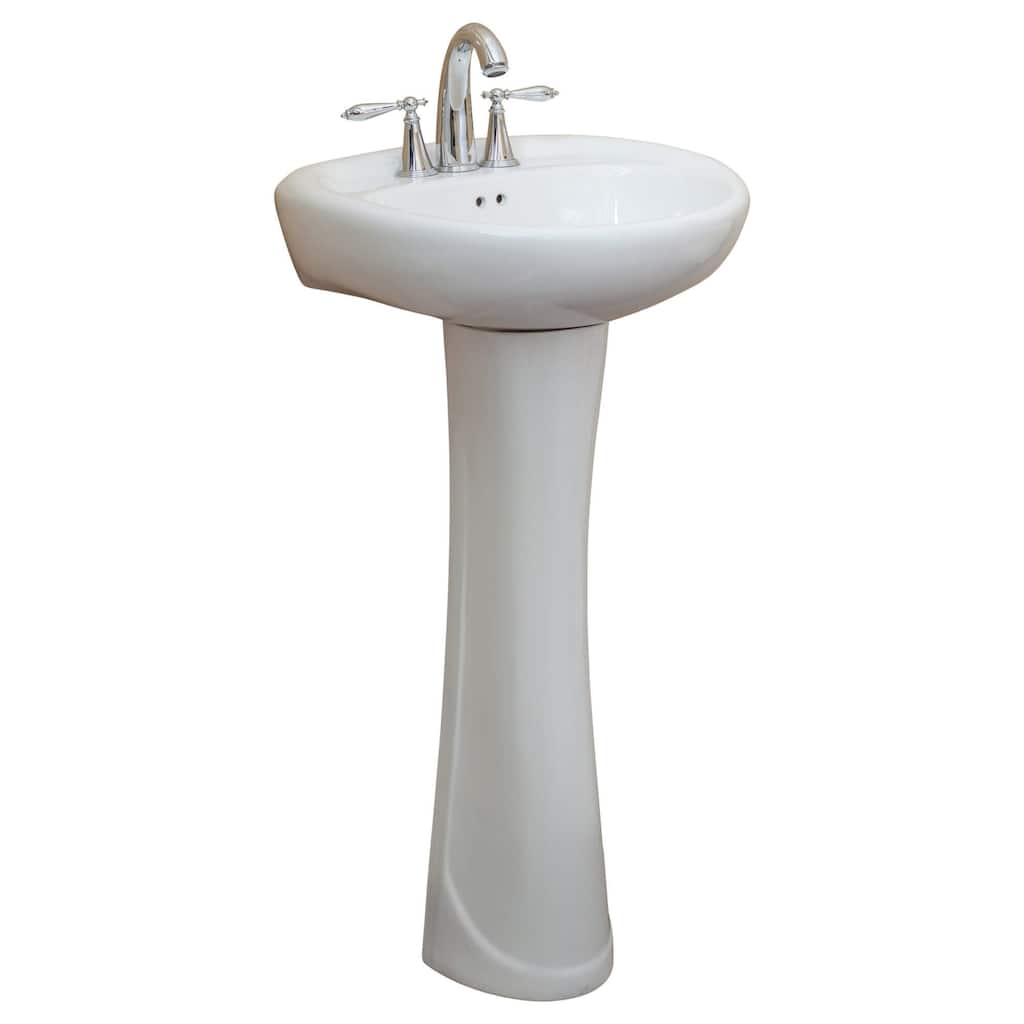 Fine Fixtures Ceramic 19-inch White Pedestal Sink