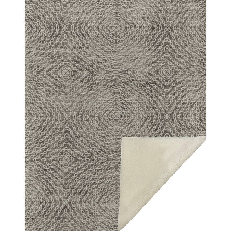 Premium Machine Washable ASB74 Modern Links Sherpa Throw Blanket
