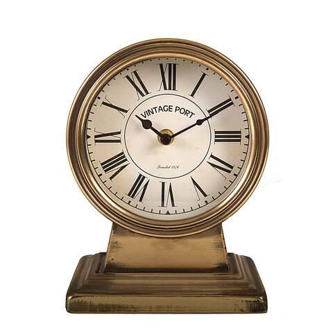 Metal Mantel Clock With Gold Finish