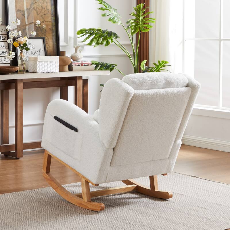 GDFStudio - Mariette Deluxe Rocking Chair with Ergonomic Support and Handy Storage - 27.2 "W