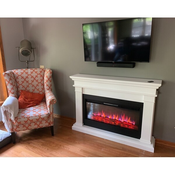 Top Product Reviews For Beau Electric Fireplace In White 58 5l X 11 375w X 42 125h 58 5l X 11 375w X 42 125h 23058281 Overstock