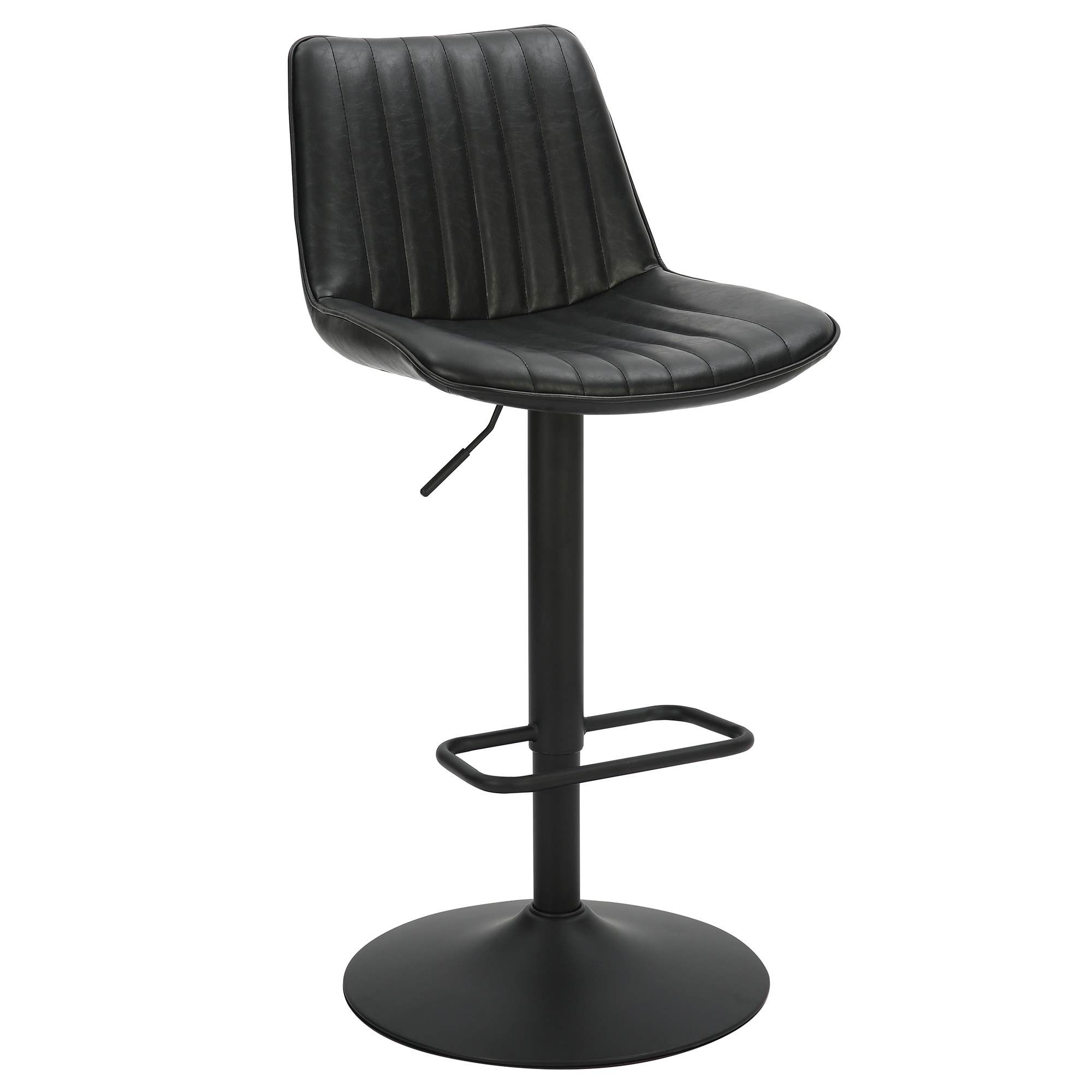 Contemporary Faux Leather Metal Adjustable Air Lift Stool Set of 2