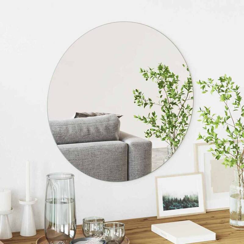 vidaXL Wall Mirror Square 15.75 x 15.75 in Tempered Glass - 23.62 x 23.62 in