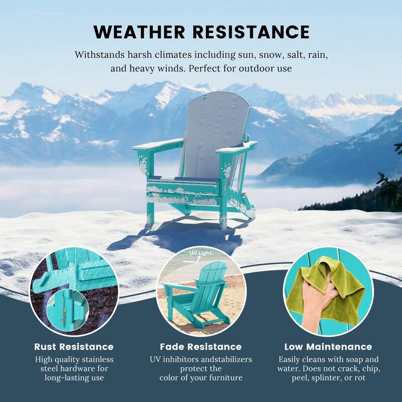 Laguna Hdpe All Weather Outdoor Patio Foldable Adirondack Chairs (Set Of 8)