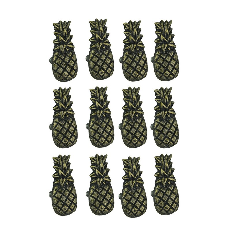 Shop Set Of 12 Distressed Antique Brass Finish Cast Iron Pineapple