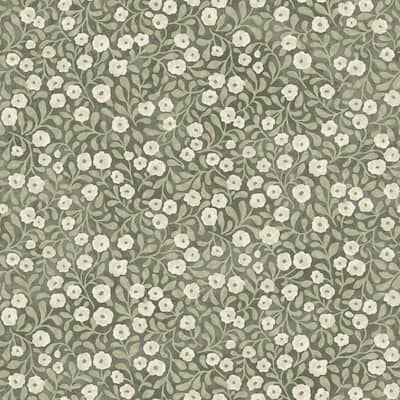 Chesapeake Poppy Trail Green Floral Wallpaper
