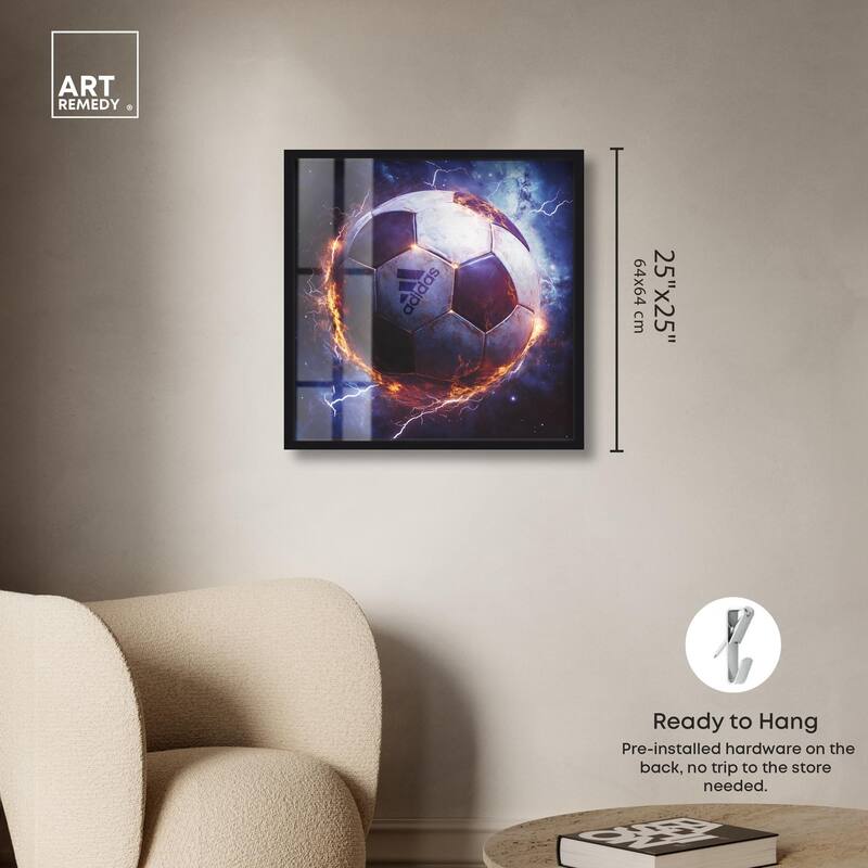 Electrify Soccer Ball Shadowbox by Art Remedy