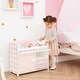 preview thumbnail 4 of 6, Olivia's Little World Wooden Baby Doll Crib & Cabinet - Pink