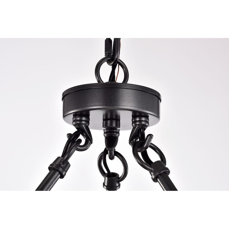 Sofie Weathered White+Smith Iron 12-Light 35-Inch Wagon Wheel Chandelier