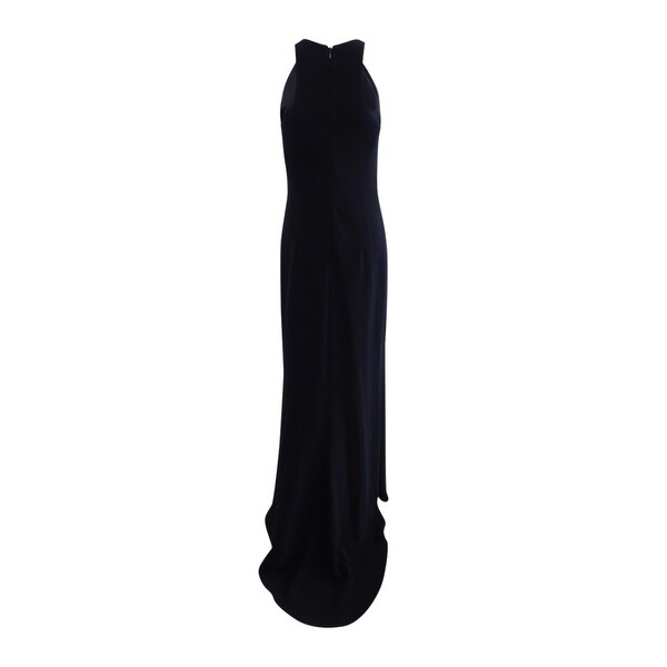 calvin klein black halter gown