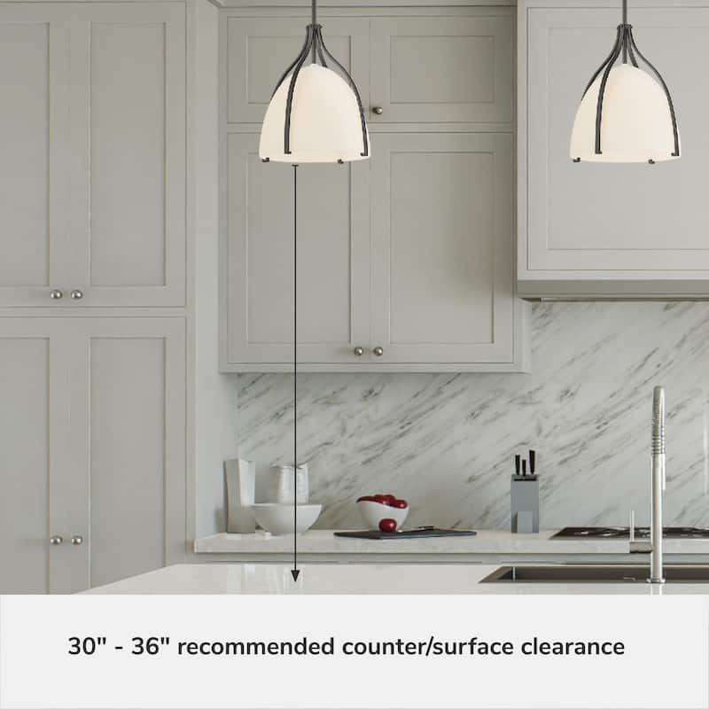 Hunter Arcelia 1-Light 12" Pendant - Modern, Contemporary, Transitional - Kitchen, Island, Dining Room, Entry.