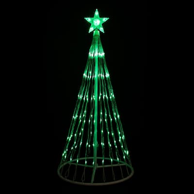 4' Green LED Lighted Christmas Tree Show Cone Outdoor Decoration