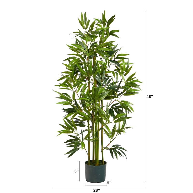 Bamboo Artificial Tree 4ft Indoor Outdoor Faux Plant Home Decor - Green - 51-60 Inches