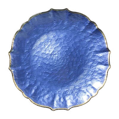 viva by VIETRI Baroque Glass Cobalt Service Plate/Charger