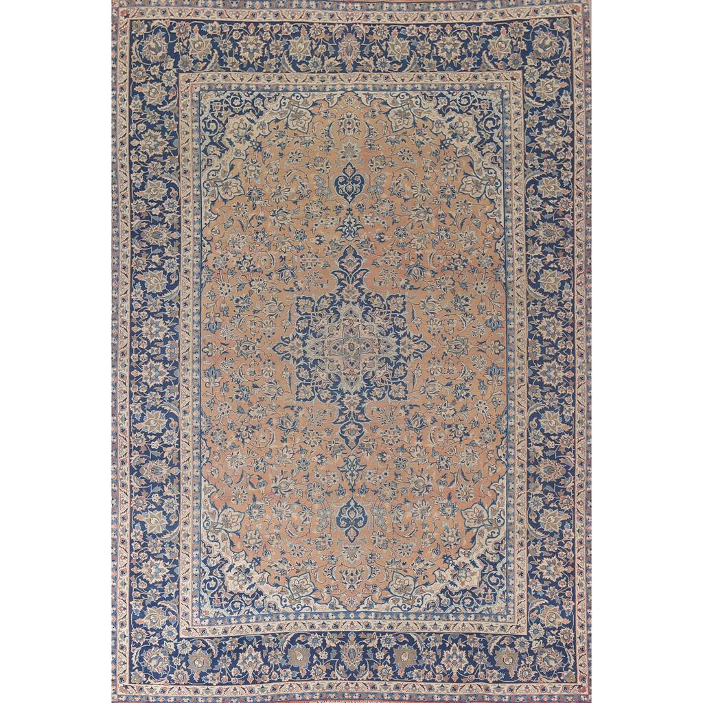 Traditional Najafabad Persian Vintage Rug Hand-Knotted Wool Carpet - 9'11"x 13'2"