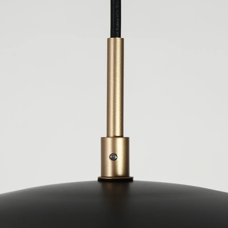 Modern 1-Light Black Gold Pendant Glass Kitchen Island Lights - D19.7" x H9.8"