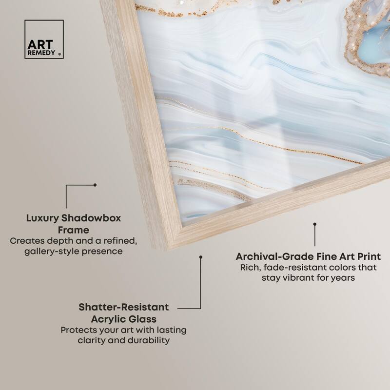 Icy Glitter Stone I Shadowbox by Art Remedy