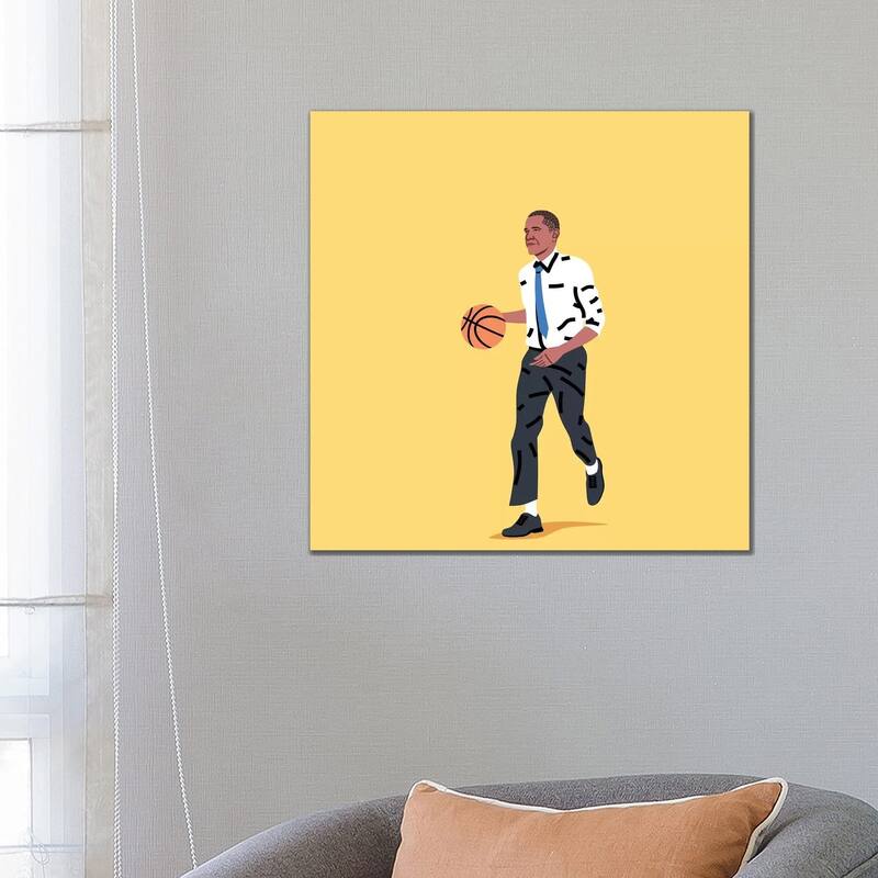 iCanvas "Balling Barack" by Elad Shagrir Canvas Print - 26x26x1.5