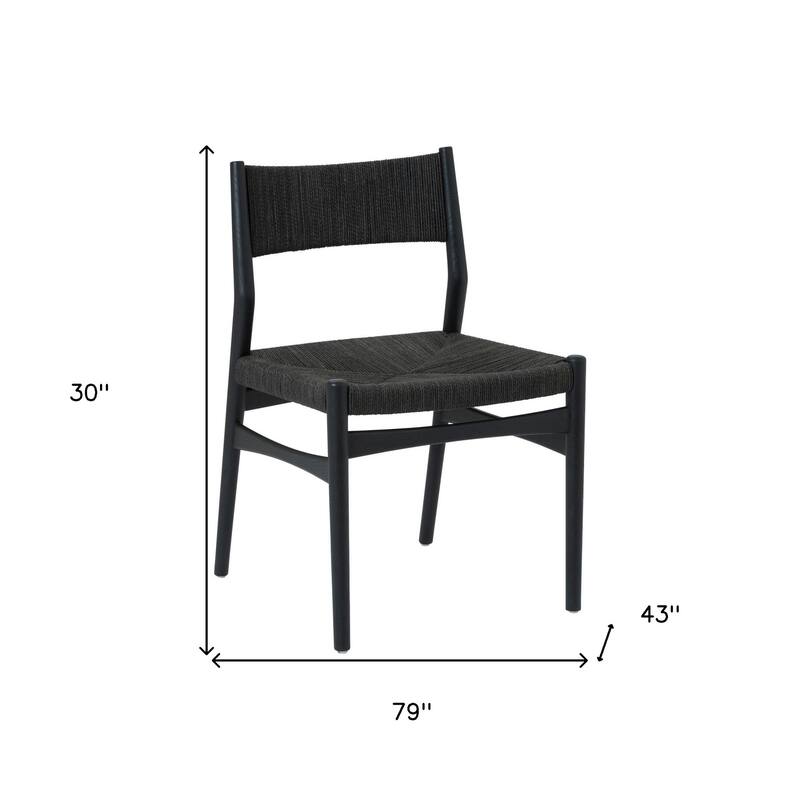HomeRoots Five Piece Brown and Black Oval Dining Set with Four Chairs