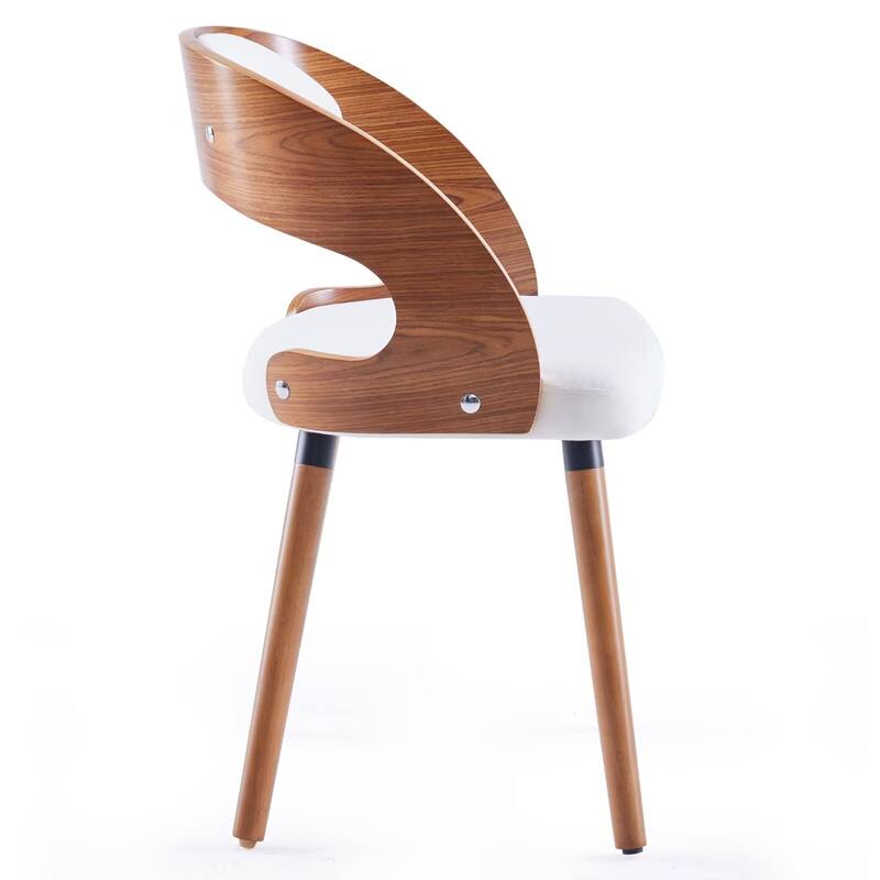 Modern Upholstered Dining Chairs with Curved Backrest (Set of 2)
